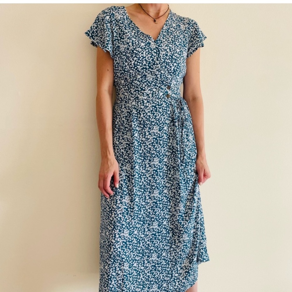 🤍Teal/Blue & White Sun Dress 🤍